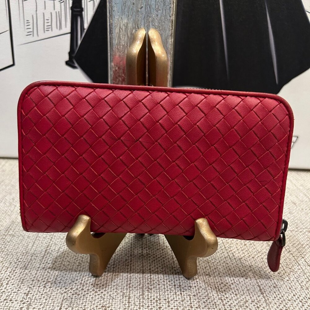 Bottega Veneta Nappa Intrecciato Zip Around Wallet